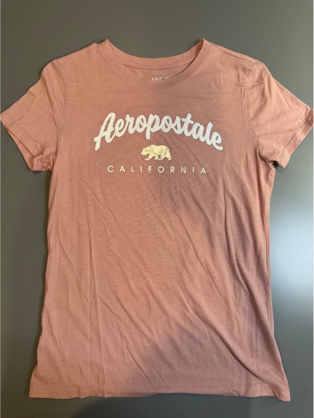 Aeropostale Classic Crew California Pink T-Shirt Large Cotton Blend